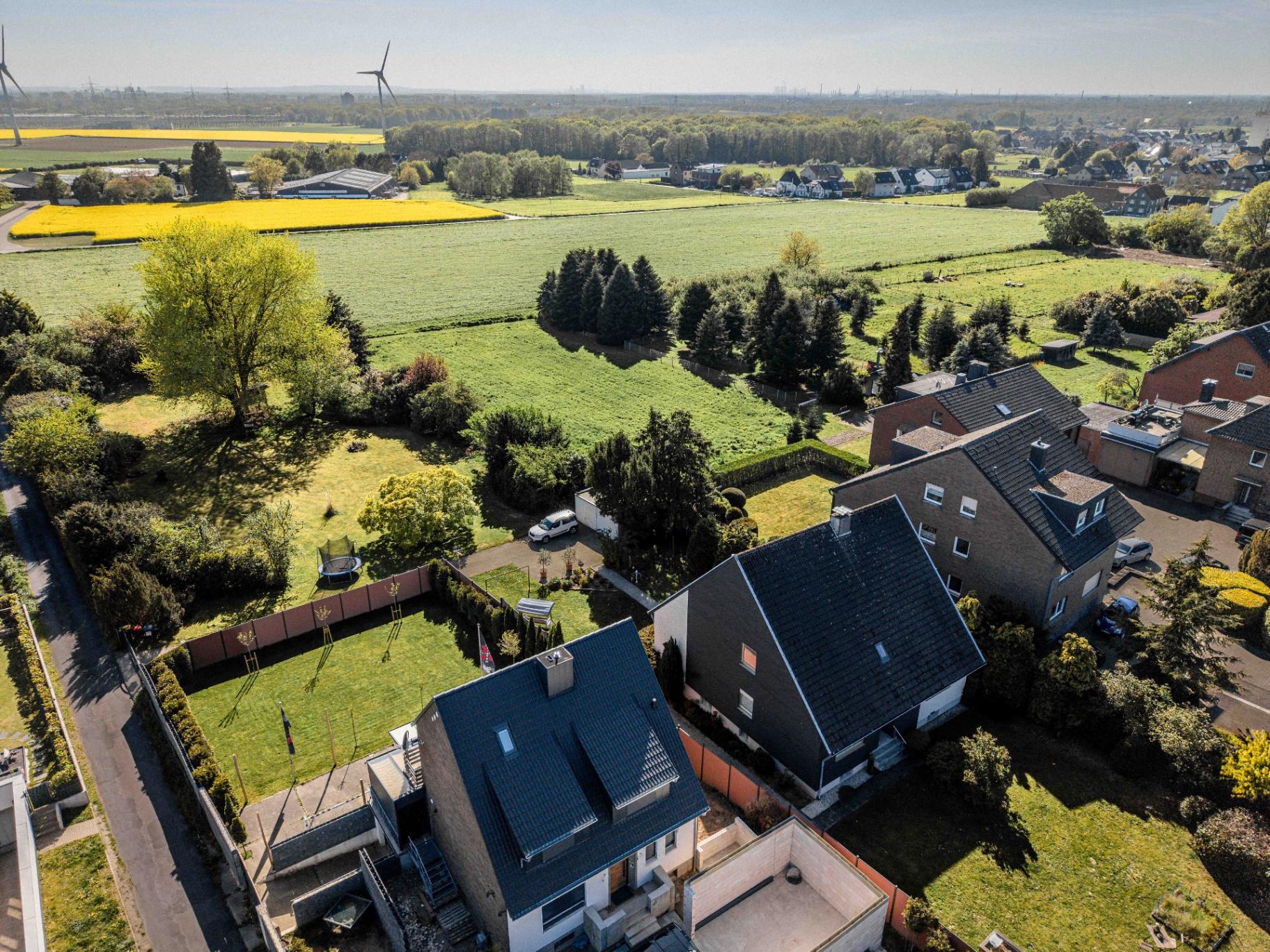 Luftaufnahme des großen Gartens
